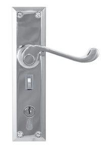 Superior Brass Lever Lock Punched to Suit myLOCK Polished Chrome 200x50mm (Pair)