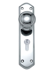 Superior Brass Knob Lock Centre to Centre 47.6mm Chrome Plated Only Knob Polished Chrome 200x48mm (Pair) Only Lever Set