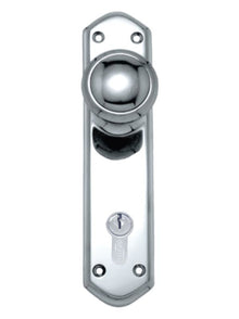 Superior Brass Knob Lock Centre to Centre 85mm Chrome Plated Only Knob Polished Chrome 200x48mm (Pair)