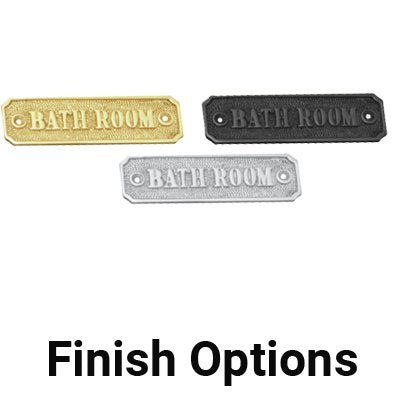 Superior Brass BATHROOM sign CP 33x115mm - primehardware