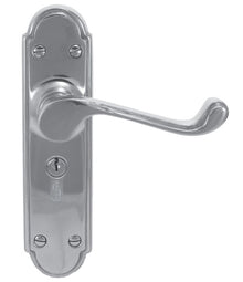 Superior Brass Lever Lock Center‑to‑centre 47.6mm Chrome Plated Polished Chrome 180x45mm (Pair)