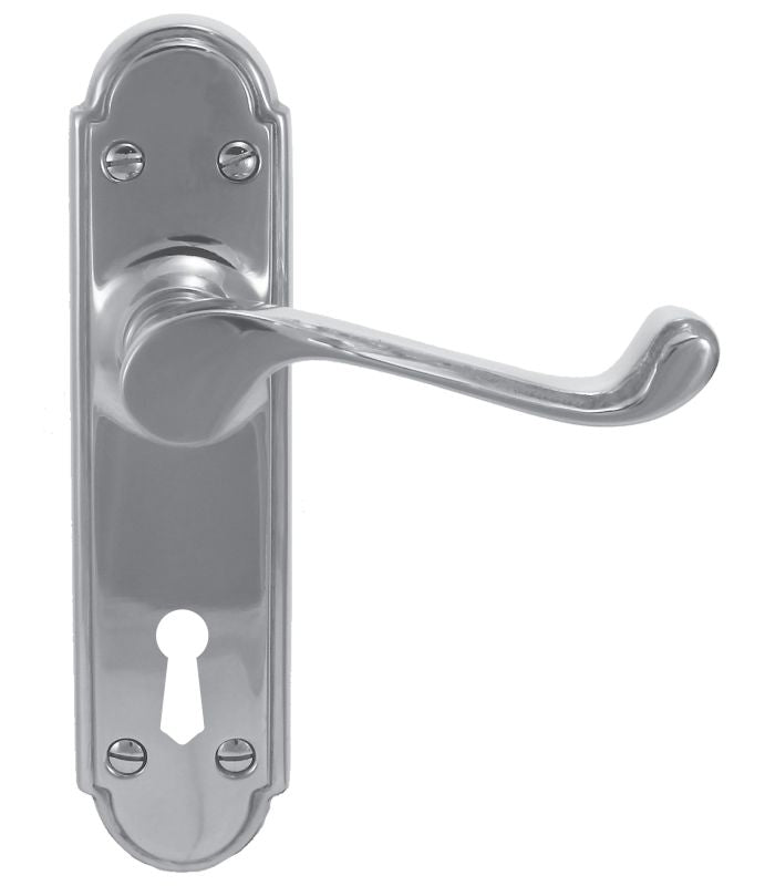 Superior Brass Lever Lock (CC 57mm) CP 180x45mm ONLY LEVER SET - primehardware