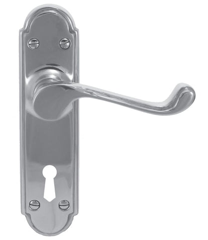 Superior Brass Lever Lock (CC 57mm) CP 230x45mm ONLY LEVER SET - primehardware