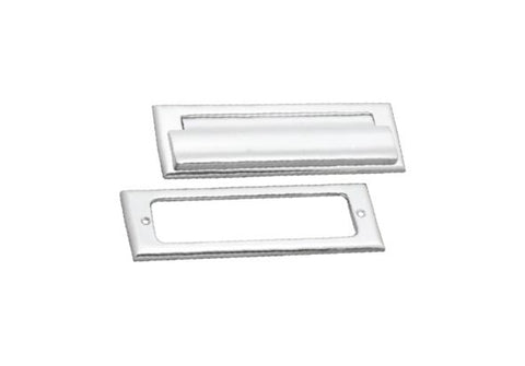 Superior Brass Letter Plate Front/Back Set CP 75x220mm - primehardware