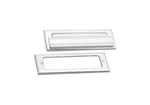 Superior Brass Letter Plate Front/Back Set CP 75x220mm - primehardware