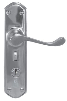 Superior Brass Lever Lock Punched to Suit myLOCK Polished Chrome 230x48mm (Pair) Only Lever Set