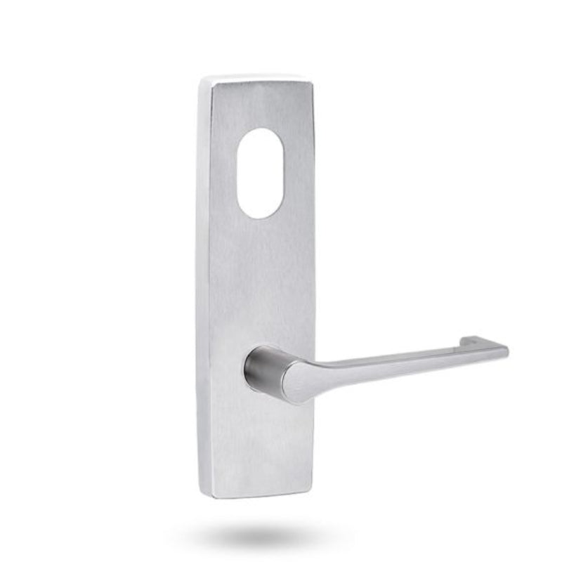 Lockwood 1801 Square End Plate With Cylinder Hole And 145 Lever Satin Chrome 1801/145SC - primehardware