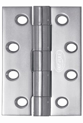 Superior Brass Butt Hinge Fixed Pin inc screws CP 100x76x3mm - primehardware