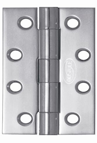 Superior Brass Butt Hinge Fixed Pin inc screws CP 100x76x3mm