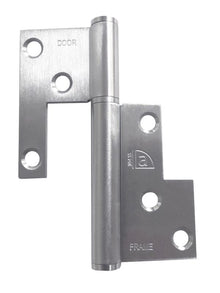 Superior Brass Universal Lift-off Hinge Including Screws Polished Stainless Steel 100x75x2.5mm