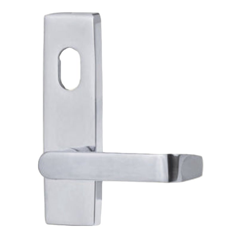 Lockwood 1801 Square End Plate With Cylinder Hole And 155 Lever Polished Brass 1801/155PB - primehardware