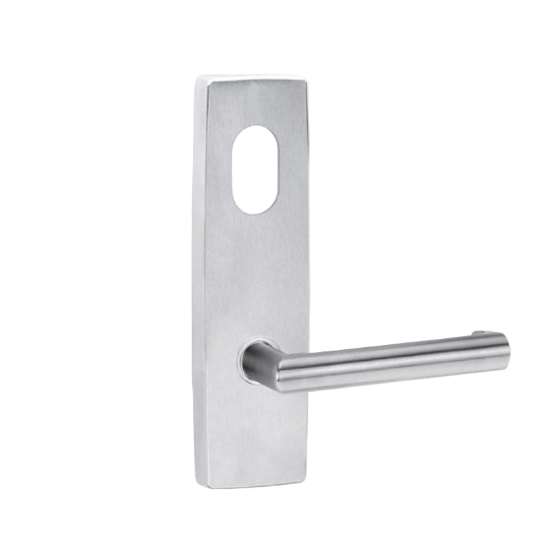 Lockwood 1801 Square End Plate With Cylinder Hole And 155 Lever Satin Chrome 1801/155SC - primehardware