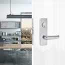 Lockwood 1801 Square End Plate With Cylinder Hole And 180 Lever Satin Chrome 1801/180SC - primehardware