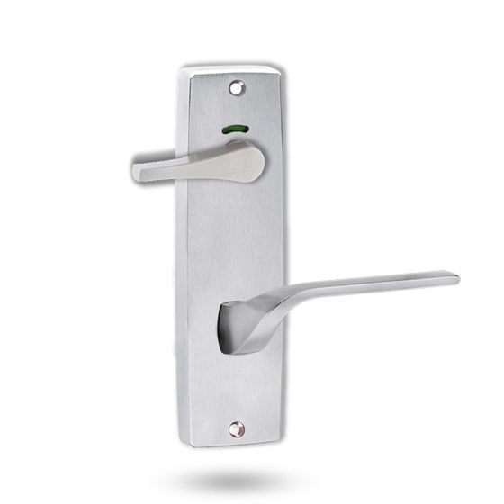 Lockwood 1941 Square End Plate Privacy Indicator Disabled Turn & 122 Left Hand Lever Satin Chrome 1941/122LSC