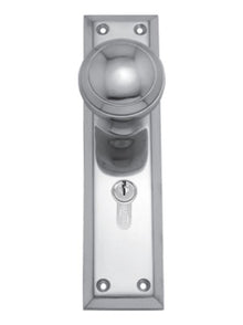 Superior Brass Knob Lock CC 47.6mm Polished Chrome 200x50mm (Pair)
