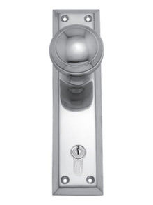 Superior Brass Knob Lock CC 85mm Polished Chrome 200x50mm (Pair)