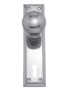 Superior Brass Knob Lock CC 57mm Polished Chrome 200x50mm (Pair)