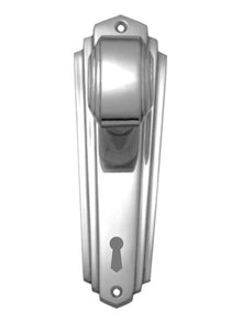 Superior Brass Knob Lock - Chrome Plated, Centre-to-centre 57mm, Plate Polished Chrome 203x63mm (Pair)
