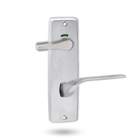 Lockwood 1941 Square Plate Privacy Indicator Disabled Turn & 132 Lever Satin Chrome (1941/132SC) - primehardware