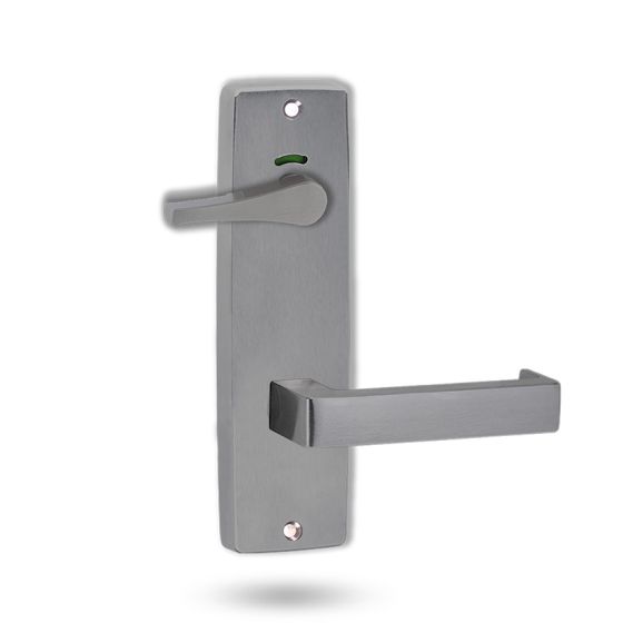 Lockwood 1941 Square End Plate Privacy Indicator Disabled Turn & 142 Lever Satin Chrome 1941/142PC