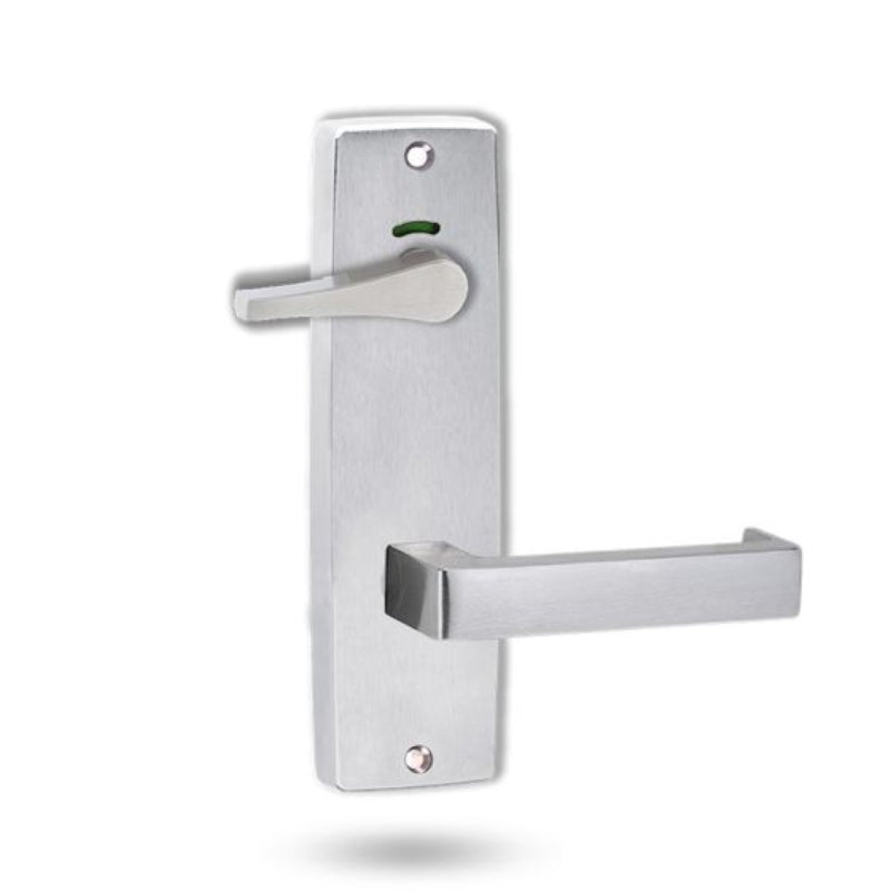 Lockwood 1941 Square End Plate Privacy Indicator Disabled Turn & 142 Lever Satin Chrome 1941/142SC