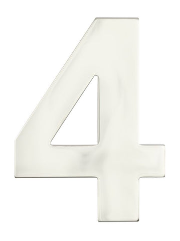 Superior Brass Architectural Numeral No.4 316 Pol.S/Steel 130mm "4" - primehardware