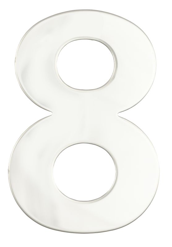 Superior Brass Architectural Numeral No.8 316 Pol.S/Steel 150mm "8"