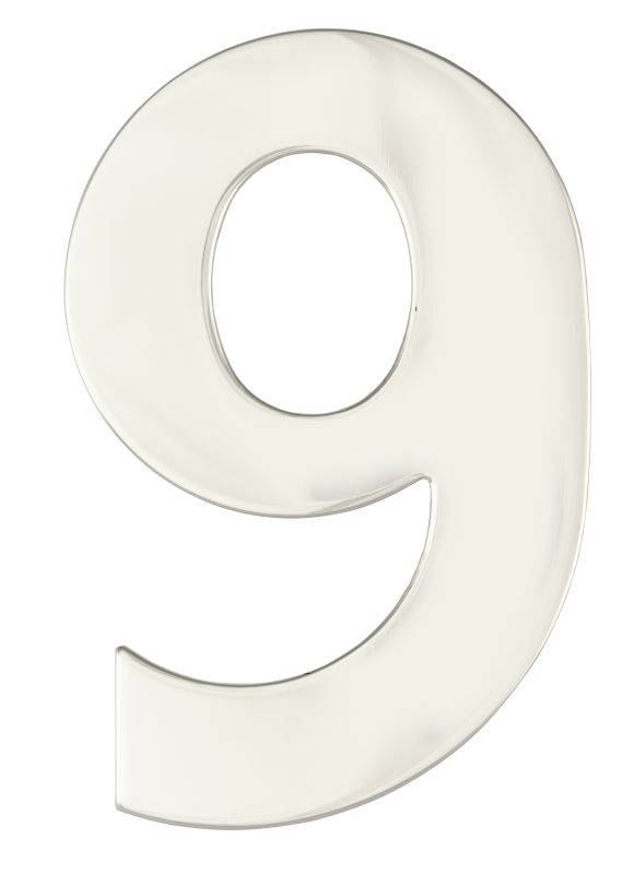 Superior Brass Architectural Numeral No.9 316 Pol.S/Steel 150mm "9"