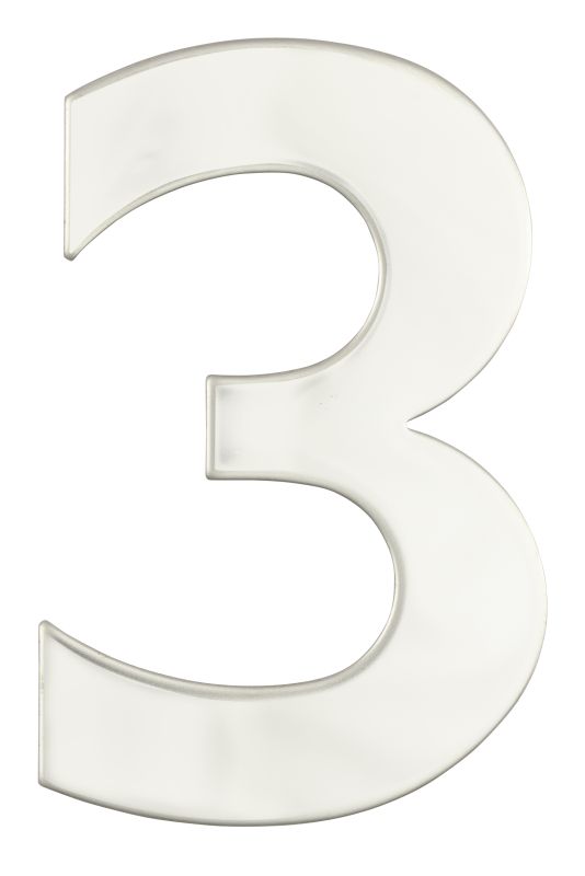 Superior Brass Architectural Numeral No.3 316 Pol.S/Steel 150mm "3"