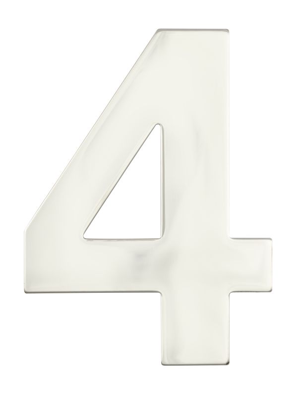 Superior Brass Architectural Numeral No.4 316 Pol.S/Steel 150mm "4"