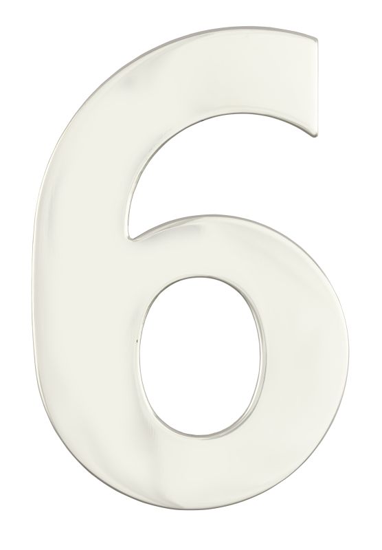Superior Brass Architectural Numeral No.6 316 Pol.S/Steel 150mm "6"