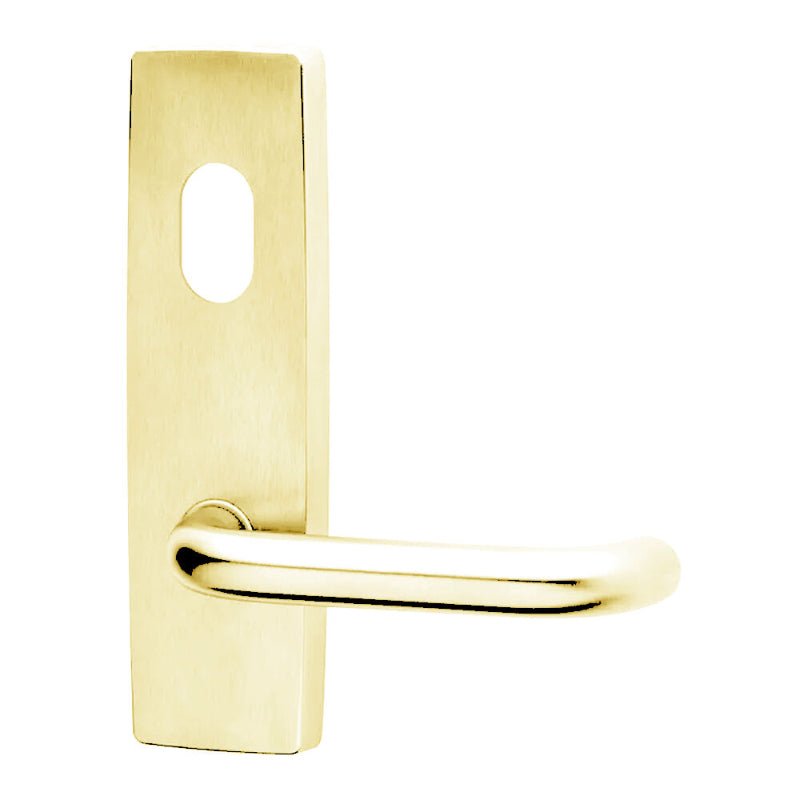 Lockwood 1801 Square End Plate With Cylinder Hole & 70 Lever Satin Brass Unlacquered 1801/70SBU - primehardware