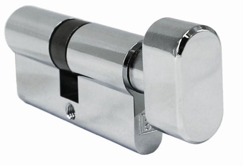 Austyle Euro Cylinder Thumb Turn 5 pin C4 Chrome Plated 65mm 39145 - primehardware