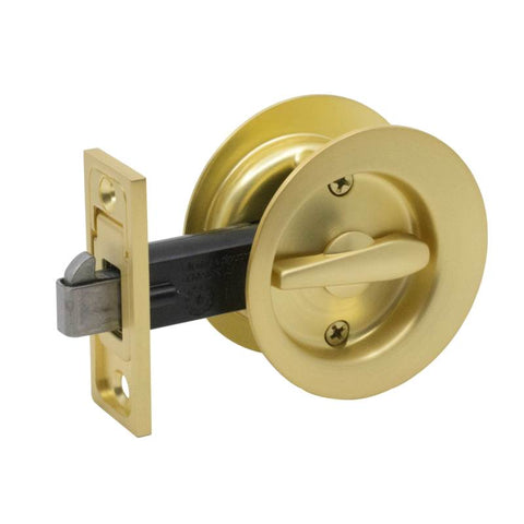 Gainsborough Circular Privacy Sliding Cavity Set Satin Brass