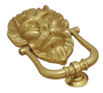 Superior Brass Lion Door Knocker PB 200mm - primehardware