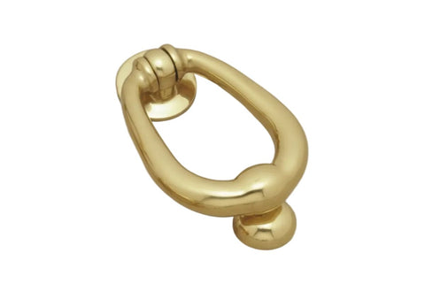 Gold metallic ring on a white background