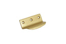 Gold metal bracket on a white background
