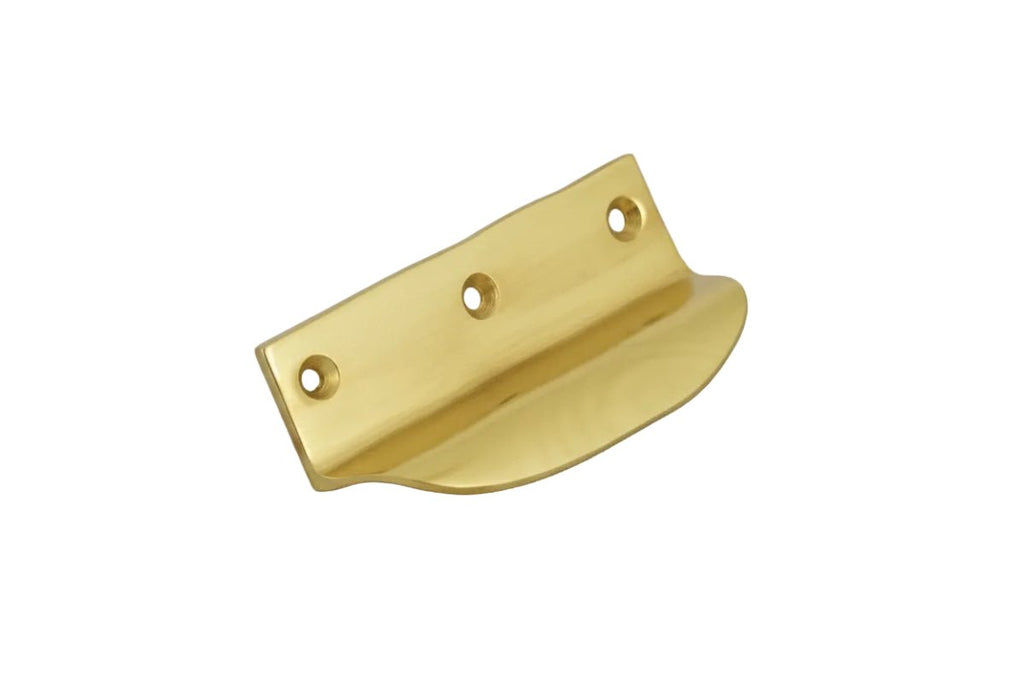 Gold metal bracket on a white background