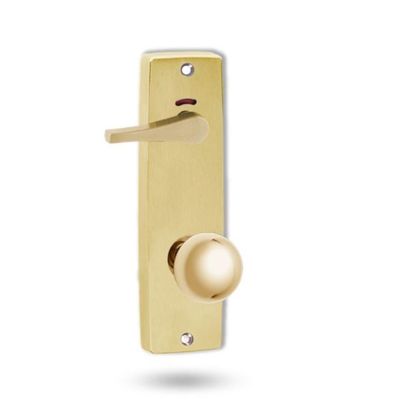Lockwood 1941 Square End Plate Privacy Indicator Disabled Turn & 20 Knob Satin Brass Unlacquered 1941/20SBU - primehardware