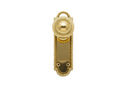 Gold door handle on a white background