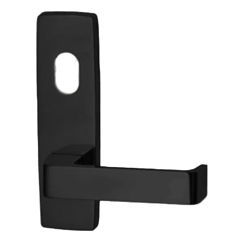 Lockwood 1801 Square End Plate With Cylinder Hole & 90 Lever Matt Black 1801/90MBK - primehardware