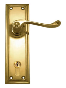 Superior Brass Lever Lock CC 85mm Polished Brass 200x50mm (Pair)