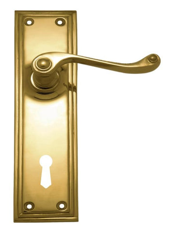 Superior Brass Lever Lock (CC 57mm) PB 200x50mm ONLY LEVER SET - primehardware