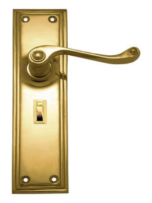 Superior Brass Lever Lock Privacy Polished Brass 200x50mm (Pair)