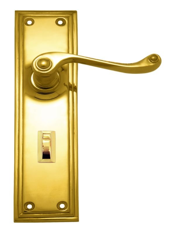 Superior Brass Lever Lock Privacy PB 150x50mm ONLY LEVER SET - primehardware