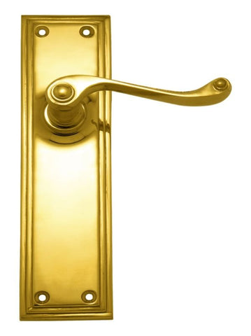 Superior Brass Lever Latch Edged (Ball Bearing) PB 100x50mm ONLY LEVER SET - primehardware