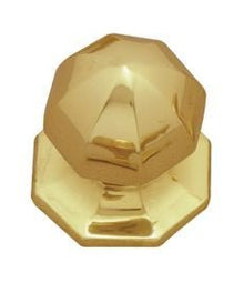 Polished Brass Centre Knob Octagonal Polished Brass 110mm