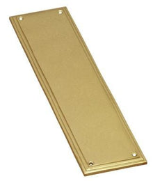 Superior Brass Rectangle Push Plate Edged Polished Brass 300x75mm