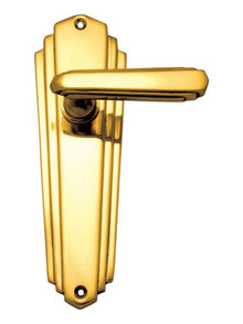 Superior Brass Art Deco Lever Latch Passage Polished Brass 203x63mm (Pair)