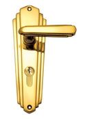 Superior Brass Lever Lock (CC 47.6mm) PB 203x63mm ONLY LEVER SET - primehardware